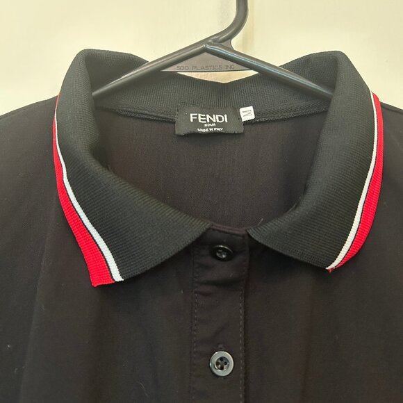 Fendi black/red short-sleeved mini polo dress sz M - Picture 7 of 9
